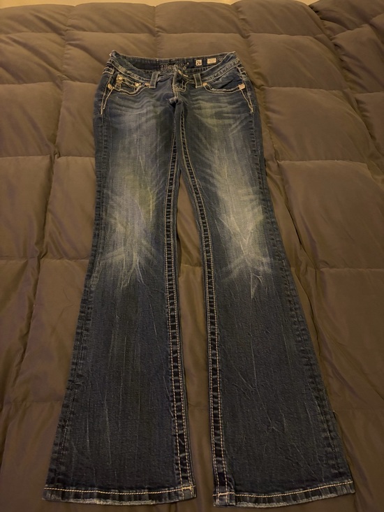 Miss Me Denim - Miss Me Dark Blue Boot Cut Jeans with Fading